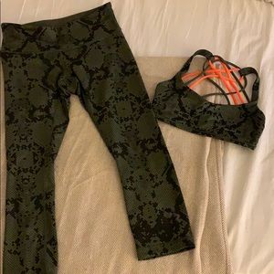 Lululemon cropped leggings and bra